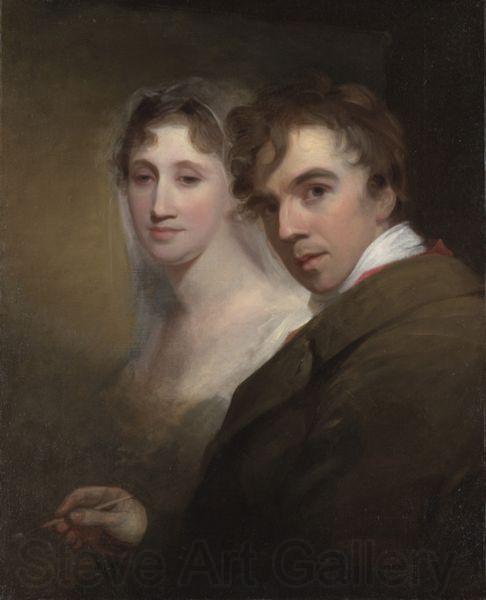 Thomas Sully Self-Portrait of the Artist Painting His Wife (Sarah Annis Sully) Spain oil painting art